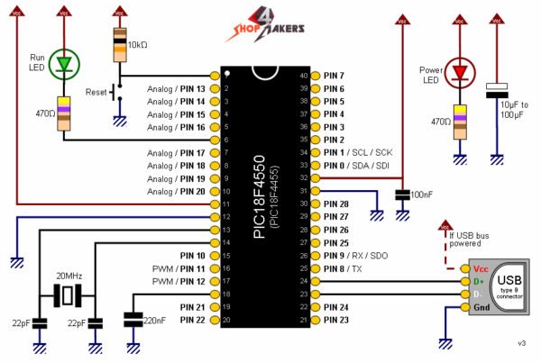 PIC18F4550 diagram