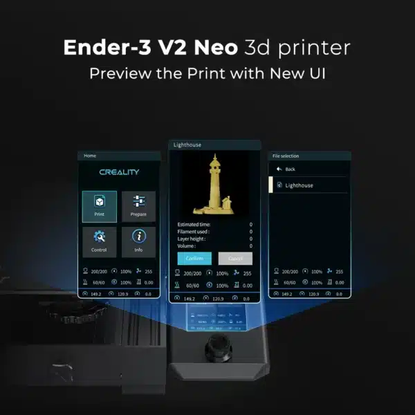 L'imprimante 3D Ender 3 V2 Neo est une version améliorée de la classique Ender-3, intégrant de nombreuses mises à jour pour offrir une meilleure qualité d'impression et une expérience utilisateur optimisée.